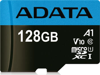 128GB ADATA Premier microSDXC Kit, UHS-I lesen 100MB/s, schreiben 25MB/s, inkl. SD-Adapter