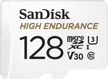 128 GB SanDisk High Endurance microSDXC Kit Speicherkarte, lesen: 100MB/s, schreiben: 60MB/s 128 GB SanDisk High Endurance microSDXC Kit Speicherkarte, lesen: 100MB/s, schreiben: 60MB/s