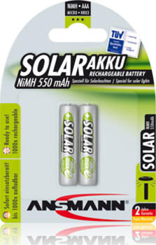 Ansmann Solar NiMH Akku Micro AAA 550mAh 2er Blister 