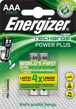Energizer Accu Recharge Power Plus Micro AAA NiMH 700mAh, 