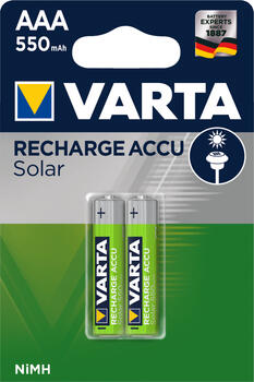 Varta Recharge Accu Solar Micro AAA NiMH 550mAh, 2er-Pack 