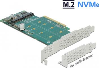 PCI Express x8 Karte 2x NVMe M.2 Key M Low Profile Formfaktor