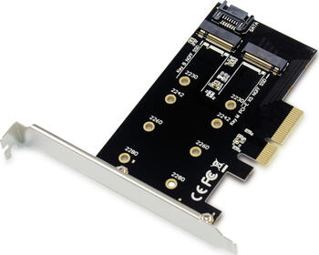 Conceptronic PCIe 3.0 x4 -> 1x M.2 Key B-M-Key, 1x M.2 Key M NVMe, 1x SATA