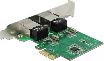 Delock PCIe x1 Gigabit LAN 2x RJ45 +Low Profile 