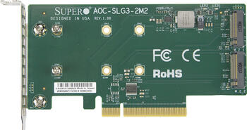Supermicro AOC-SLG3-2M2-O, PCIe -> 2x M.2 PCIe 