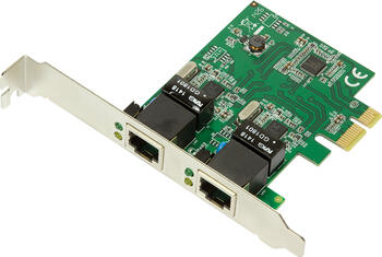 LogiLink PC0075, 2x RJ-45, PCIe 2.0 x1 Schnittstellenkarte 