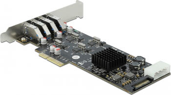 Delock PCI Express x4 Karte zu 4 x extern SuperSpeed USB (USB 3.2 Gen 1) USB Typ-A Buchse Quad Channel, Low Profile