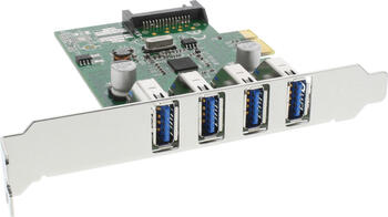 InLine Schnittstellenkarte, 4x USB-A 3.0, PCIe 2.0 x1 