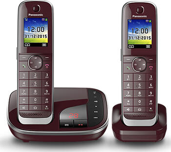 Panasonic KX-TGJ322GR Duo mit AB rot, Schnurlostelefon 