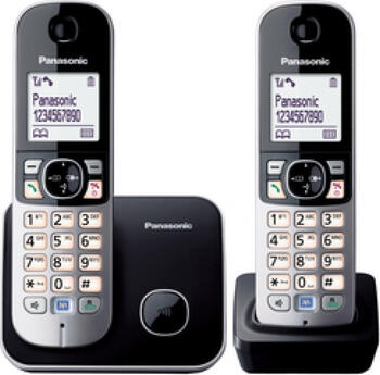 Panasonic KX-TG6812 schwarz, Schnurlostelefon strahlungsreduziert, zusätzliches Mobilteil Panasonic KX-TG6812 schwarz, Schnurlostelefon strahlungsreduziert, zusätzliches Mobilteil