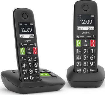Gigaset E290A Duo Schnurlostelefon schwarz Gigaset E290A Duo Schnurlostelefon schwarz