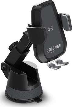 InLine KFZ Smartphone Universalhalterung QI Wireless Charger für Windschutzscheibe + Saugnapf