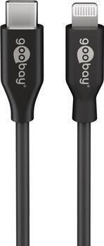 0,5m Lightning - USB-C Lade- und Synchronisationskabel MFi-Kabel für Apple iPhone/iPad Schwarz