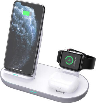 Aukey Aircore Series 3-in-1 Wireless Charging Dock weiß 