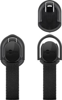 goobay Finger Strap schwarz/schwarz für viele Smartphones und Tablets geeignet