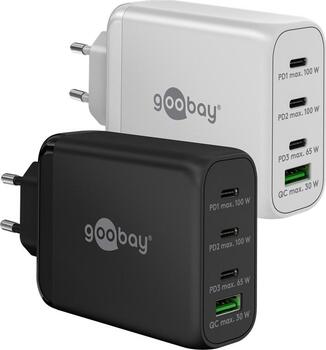 Goobay USB-C PD GaN Multiport-Schnellladegerät (100 W) weiß