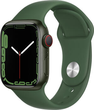 Apple Watch Series 7 (GPS + Cellular) 41mm Aluminium grün mit Sportarmband Klee