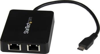 StarTech USB-C auf Dual-Gigabit Ethernet Adapter mit USB (Typ-A) Anschluss