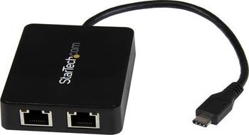 StarTech USB-C auf Dual-Gigabit Ethernet Adapter mit USB