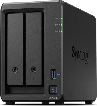 Synology DiskStation DS723+, 2GB RAM, 2x Gb LAN bis zu 2 Laufwerke