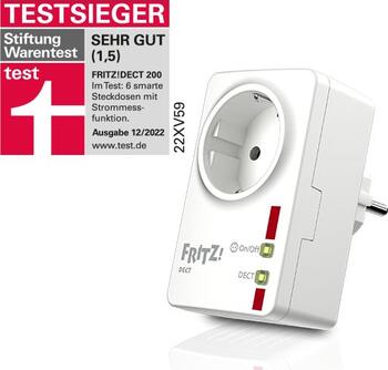 AVM FRITZ!DECT 200 intelligente Steckdose für SmartHome mit Strommessfunktion, Temperatur