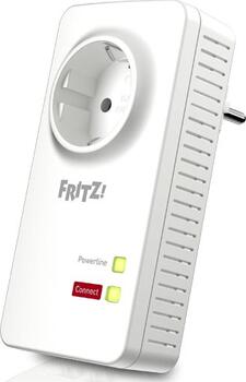 AVM FRITZ!Powerline 1220E, 1.200 MBit/s über die Steckdose zwei Gigabit-LAN-Anschlüssen, Integrierte Steckdose