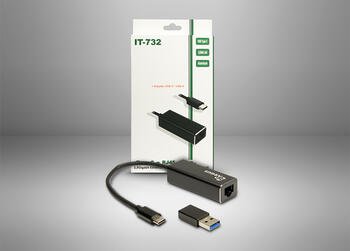 Inter-Tech Argus IT-732 LAN-Adapter, RJ-45, USB-C 3.0 [Stecker]
