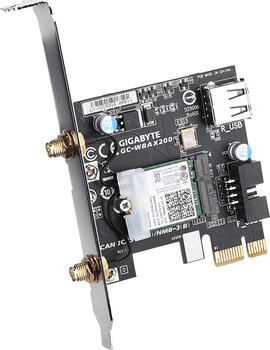 GIGABYTE Aorus GC-WBAX200, 2.4GHz/ 5GHz Wi-Fi 6, Bluetooth 5.1 LE, PCIe x1, mit Antennen