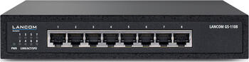 Lancom GS-1108, 8-Port GBit-Switch im Metallgehäuse Backplane: 16Gb/s, Metallgehäuse