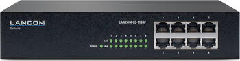 Lancom GS-1108P, Desktop Gigabit Switch, 8x RJ-45, PoE+ Gesamtleistung: 60W, Backplane: 16Gb/s