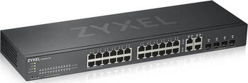 ZyXEL GS1920 Rackmount Gigabit Smart Switch, 24x RJ-45, 4x RJ-45/SFP, V2, Backplane: 56Gb/s, lüfterlos, Metallgehäus