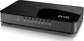 ZyXEL GS-100 Desktop Gigabit Switch, 8x RJ-45, Rev.2, Backplane: 16Gb/s, lüfterlos, externes Netzteil