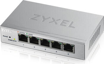 ZyXEL GS1200 Desktop Gigabit Smart Switch, 5x RJ-45, Backplane: 10Gb/s, lüfterlos, Metallgehäuse