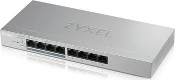 ZyXEL GS1200 Desktop Gigabit Smart Switch, 8x RJ-45, PoE+, V2, Backplane: 16Gb/s, lüfterlos, Metallgehäuse