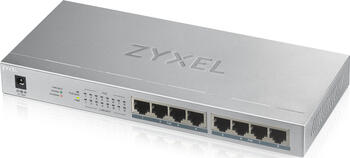 ZyXEL GS1000 Desktop Gigabit Switch, 8x RJ-45, PoE+, Backplane: 16Gb/s, lüfterlos, Metallgehäuse ZyXEL GS1000 Desktop Gigabit Switch, 8x RJ-45, PoE+, Backplane: 16Gb/s, lüfterlos, Metallgehäuse