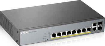 ZyXEL GS1350 Desktop Gigabit Smart Switch, 10x RJ-45, 2x SFP, PoLRE/PoE+, Backplane: 24Gb/s, Metallgehäuse