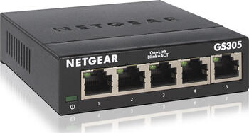 Netgear SOHO GS300 Desktop Gigabit Switch, 5x RJ-45, V3, Backplane: 10Gb/s