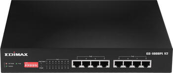 Edimax GS-10 Desktop Gigabit Switch, 8x RJ-45, PoE+, V2, Backplane: 16Gb/s