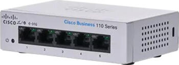 Cisco Business 110 Desktop Gigabit Switch, 5x RJ-45, Backplane: 10Gb/s
