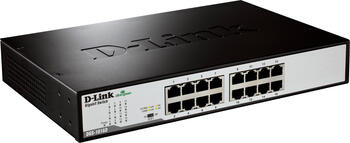 D-Link DGS-1000 Desktop Gigabit Switch, 16x RJ-45, Backplane: 32Gb/s, lüfterlos, Metallgehäuse