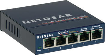 Netgear ProSAFE GS100 Desktop Gigabit Switch, 5x RJ-45, Backplane: 10Gb/s