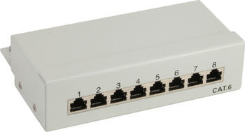 InLine Patchfeld Cat.6, 8-fach, Desktop, beige