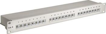 19 Zoll /HE1 Cat.6 Ethernet Patch Panel 24-Port STP