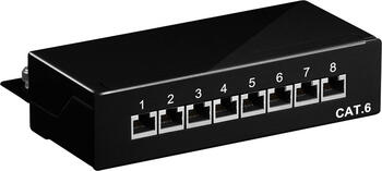 8-Port goobay Cat.6 Ethernet Patch Panel STP Geschirmt Wand-/Desktop Montage