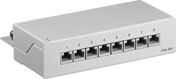 goobay CAT 6a Mini/Desktop Patch Panel, 8 Port