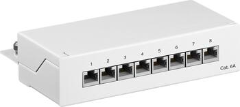 goobay CAT 6a Mini/Desktop Patch Panel, 8 Port