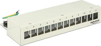 Delock Keystone Desktop Patchpanel 12 Port grau
