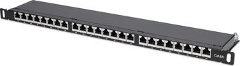 19 Zoll /HE0,5 24-Port Intellinet Patchpanel CAT 6a, geschir schwarz