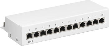 goobay CAT 6 Mini/Desktop Patch Panel, 12 Port, (1 HE),