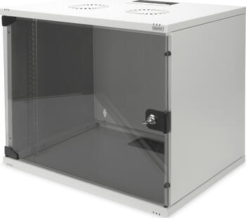 19 Zoll/ 9HE Digitus Professional Dynamic Basic Serie Wandschrank, Glastür, grau, 450mm tief